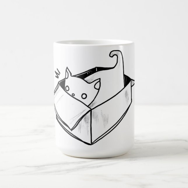 Katze in einem Kasten Tasse (Mittel)