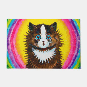 Katze in einem Regenbogen, Louis Wain Fußmatte