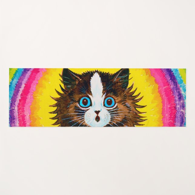 Katze in einem Regenbogen, Louis Wain Yogamatte (Vorderseite (Horizontal))