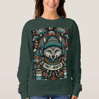 Katze in einem Winterhut Sweatshirt