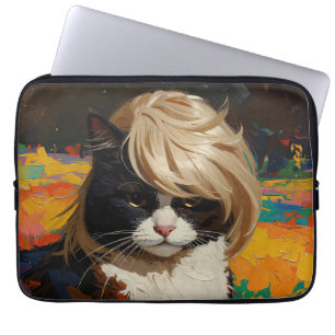 Katze in einer Perücke (#2) Laptopschutzhülle