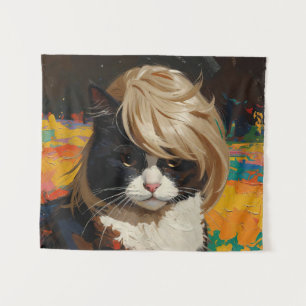 Katze in einer Perücke (#2) Wandteppich