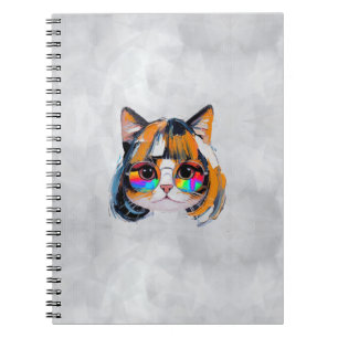 Katze in einer Perücke + Sonnenbrille (Gemälde #2) Notizblock