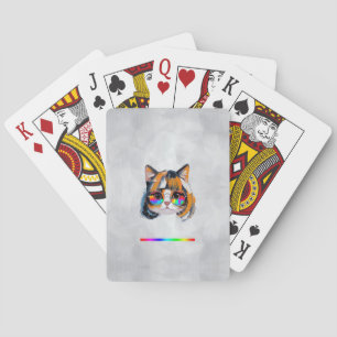Katze in einer Perücke + Sonnenbrille (Gemälde #2  Spielkarten