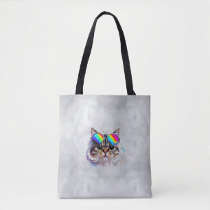 Katze in einer Perücke + Sonnenbrille (Gemälde #3)