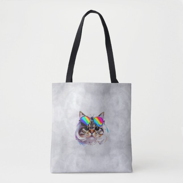Katze in einer Perücke + Sonnenbrille (Gemälde #3) (Vorderseite)