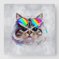 Katze in einer Perücke + Sonnenbrille (Gemälde #3)