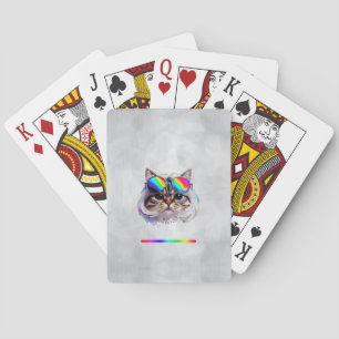 Katze in einer Perücke + Sonnenbrille (Gemälde #3  Spielkarten