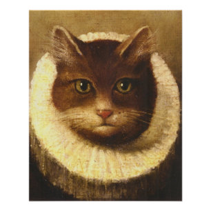 Katze in einer Rüsche Süße viktorianische Kunst Vi Poster
