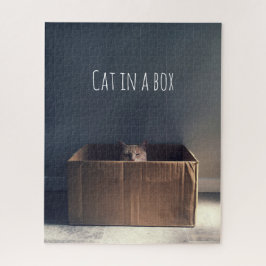 Katze in einer Schachtel. Der Zen-Katzenmeister. Puzzle