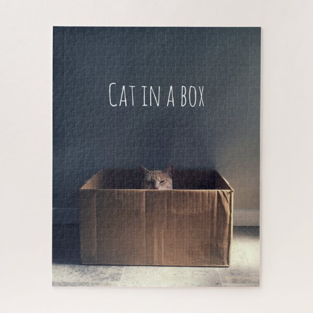 Katze in einer Schachtel. Der Zen-Katzenmeister. Puzzle (Vertikal)