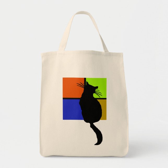 Katze in farbiger Windows-Tasche Tragetasche (Vorne)