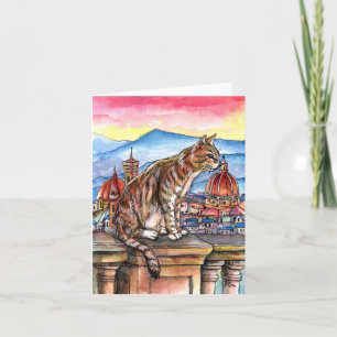 Katze in Florenz Feiertagskarte