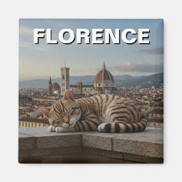 Katze in Florenz Italien Duomo Travel Magnet