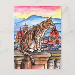 Katze in Florenz Postkarte