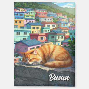 Katze in Gamcheon Kulturdorf Busan Travel Magnet