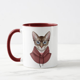 Katze in Gläsern Tasse