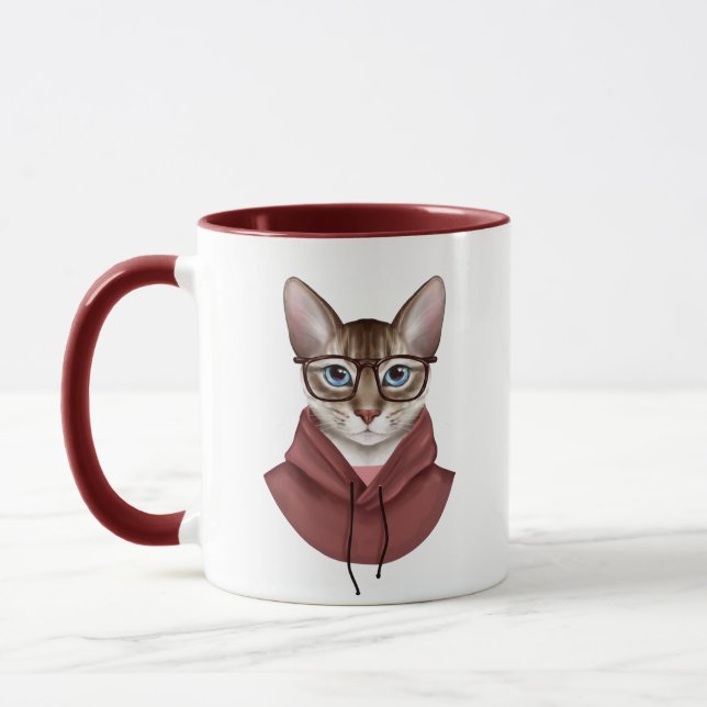 Katze in Gläsern Tasse (Links)