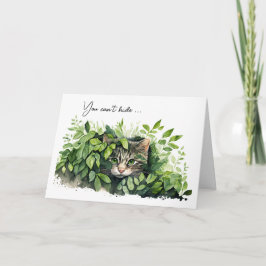 Katze in grünen Blätter Geburtstag Spaß Karte