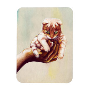 KATZE IN HAND MAGNET