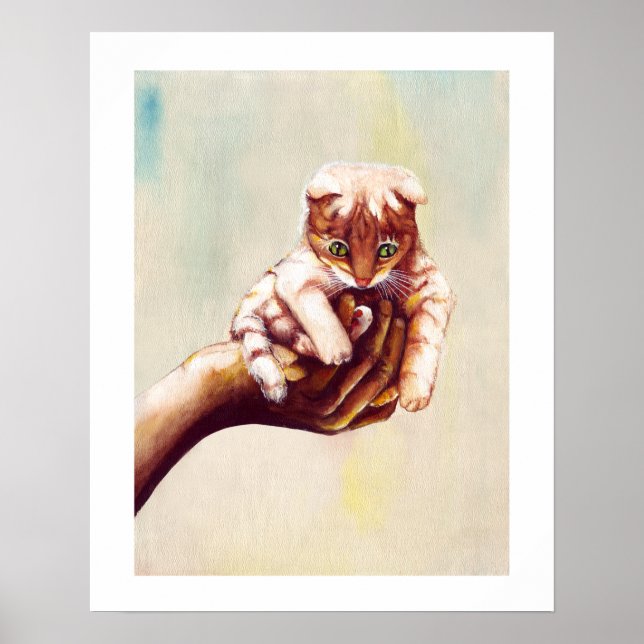 KATZE IN HAND POSTER (Vorne)