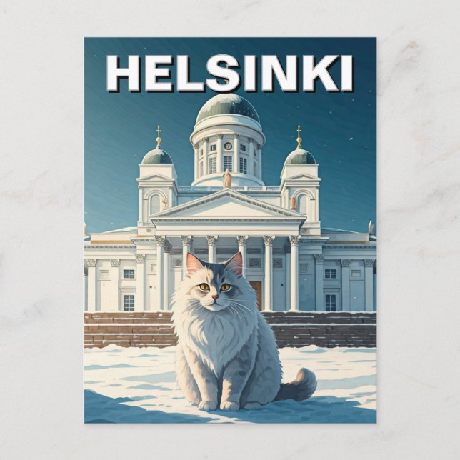 Katze in Helsinki Finnland Postkarte (Vorderseite)