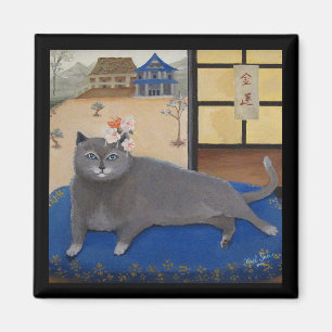 Katze in Japan Malerei Magnet