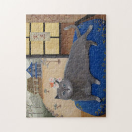 Katze in Japan Malerei Puzzle