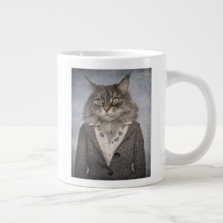 Katze in Kleidung Jumbo-Tasse