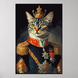 Katze in königlicher Uniform Poster