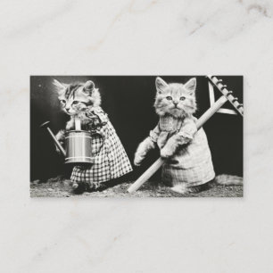 Katze in Kostüm Vintage-Foto Visitenkarte