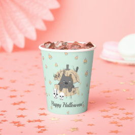 Katze in Kürbiskugel Kandy Mais Kids Halloween Pappbecher