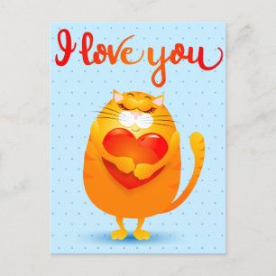 Katze in Liebe Feiertagspostkarte