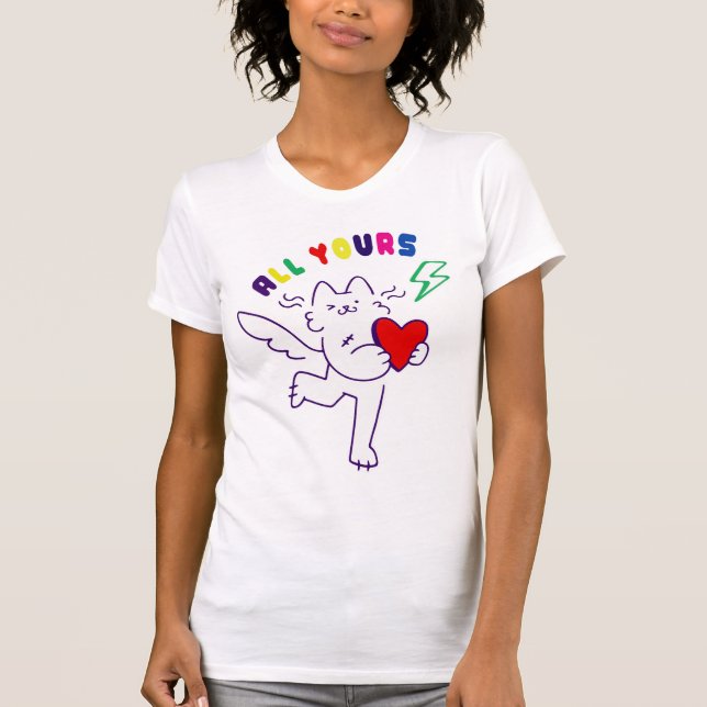 Katze in Liebe T-Shirt (Vorderseite)