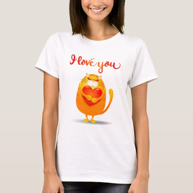 Katze in Liebe T-Shirt (Vorderseite)