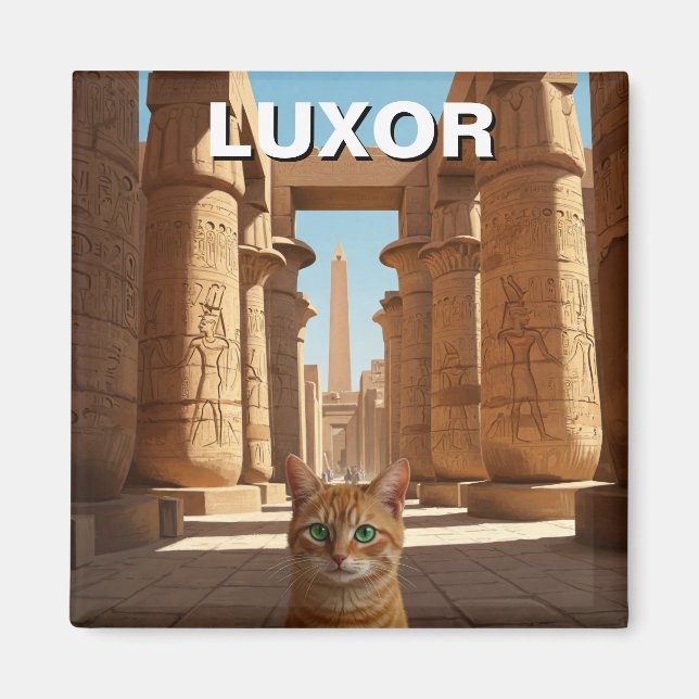 Katze in Luxor Ägypten Karnak Temple Travel Magnet (Vorne)