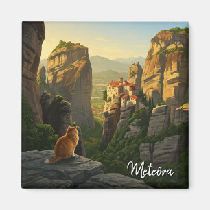 Katze in Meteora Griechenland Reise Magnet