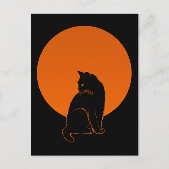 KATZE IN MONLIGHT POSTKARTE (Vorderseite)