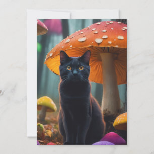 Katze in MUSHROOM Einladung