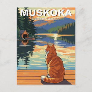 Katze in Muskoka Ontario Kanada Postkarte