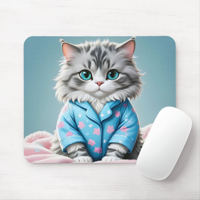 Katze in Pajamas Mousepad (Mit Mouse)