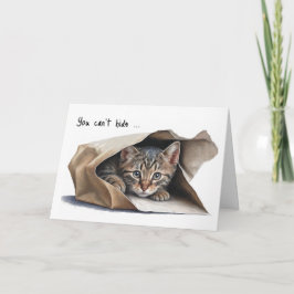 Katze in Papiertüte Geburtstagskarte Spaß Karte