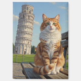 Katze in Pisa, Italien Magnet