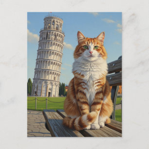 Katze in Pisa, Italien Postkarte