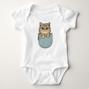 Katze in Pocket Baby Strampler