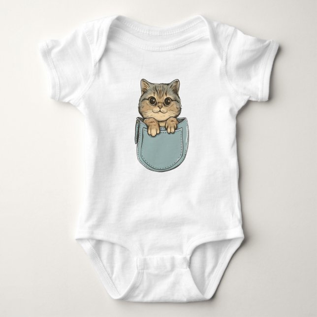 Katze in Pocket Baby Strampler (Vorderseite)