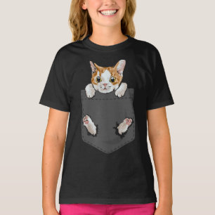 Katze in Pocket Niedliche Katzen Liebhaber Pet T-Shirt