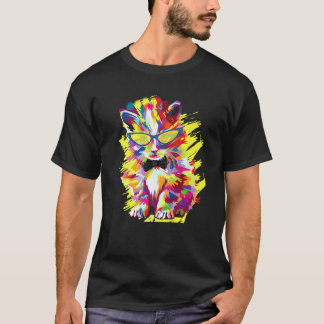 Katze in Pop-Farben Farbige Mieze Trendy T-Shirt