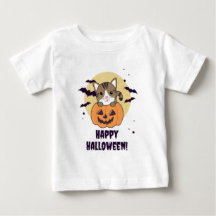 Katze in Pumpkin Sweet Cats Happy Halloween Baby T-shirt
