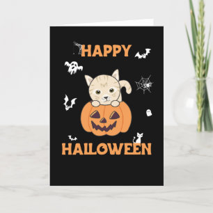 Katze in Pumpkin Sweet Cats Happy Halloween Feiertagskarte